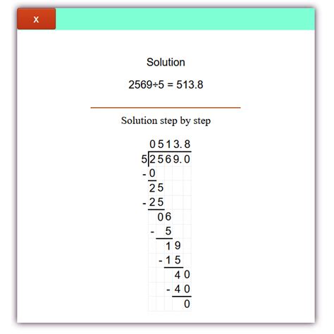 division calculator with steps